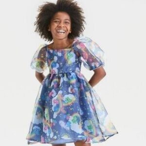 Care Bears Organza Kids' Dress with Puffy Sleeves NWOT